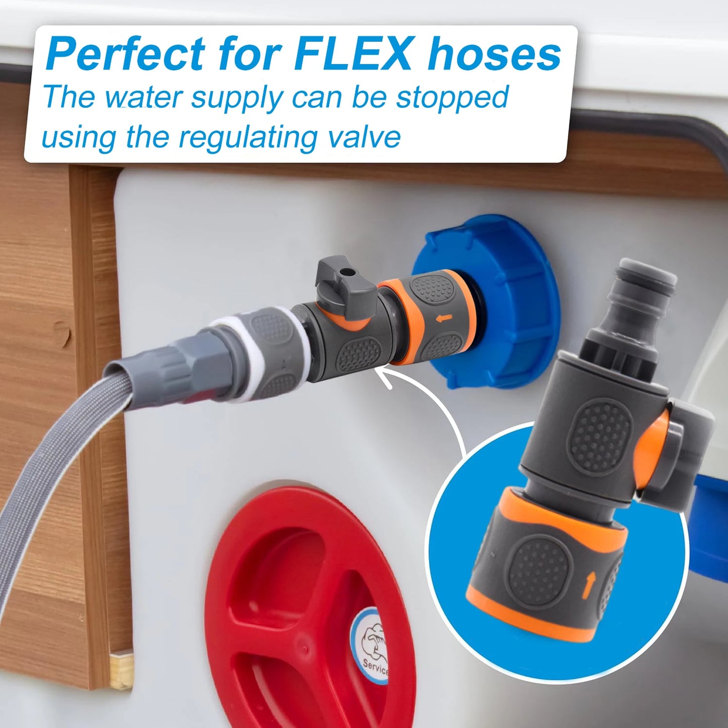 Water Tank Filling Adapter For Motorhome Caravan With Quick Coupling Base Control Set For Fuel Cap IG60 Coarse Thread Tools