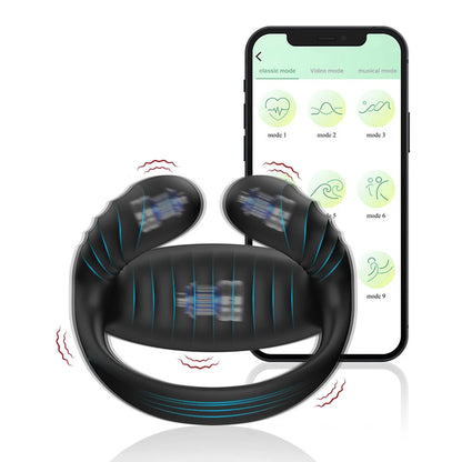 Vibrating Cock Ring for Men Silicone Penis Rings Intense Vibration Mens Vibrator Longer Harder Stronger Erection Adult Sex Toys