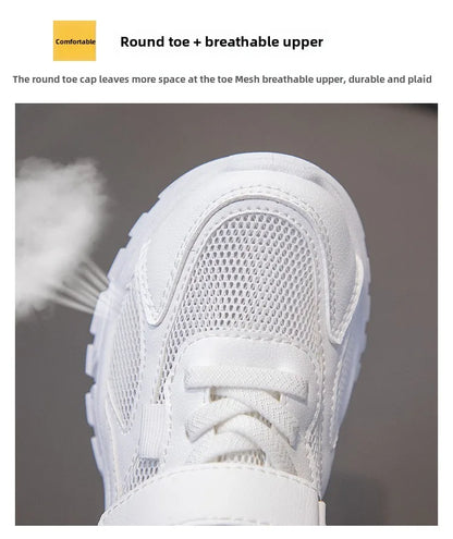 Kid Sneakers Sport Shoes for Boys Fashion Leather Children Breathable Mesh Comfort Shoes Casual Walking Outdoor Running Shoes
