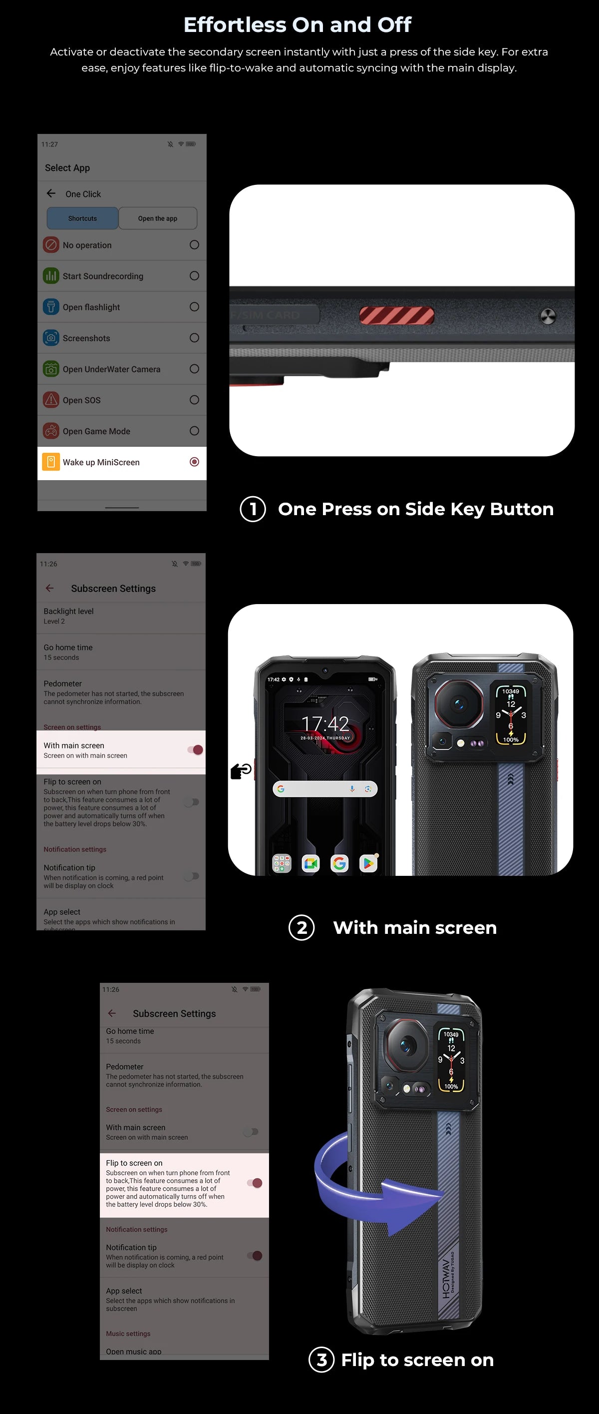 HOTWAV Cyber 16 Pro Rugged Smartphone G100 Octa-core Android 15 Mobile Phone 108MP 6.6'' FHD+ 2K 8GB 512GB 6280mAh Cellphone