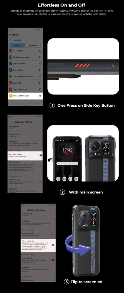 HOTWAV Cyber 16 Pro Rugged Smartphone G100 Octa-core Android 15 Mobile Phone 108MP 6.6'' FHD+ 2K 8GB 512GB 6280mAh Cellphone