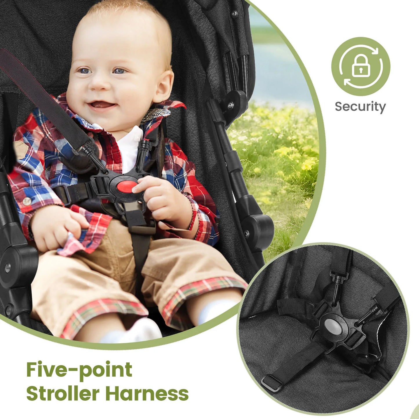 Wedyvko Baby Stroller Travel Stroller Lightweight, Portable Design Folding Children's Baby Stroller