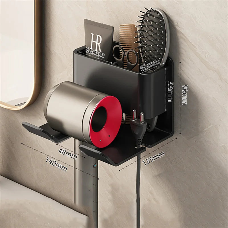 Hair Dryer Holder Wall Mounted Dryer Cradle Straightener Stand Hairdryer Organizer Toilet Blower Holder Shelf Bathroom Shelves