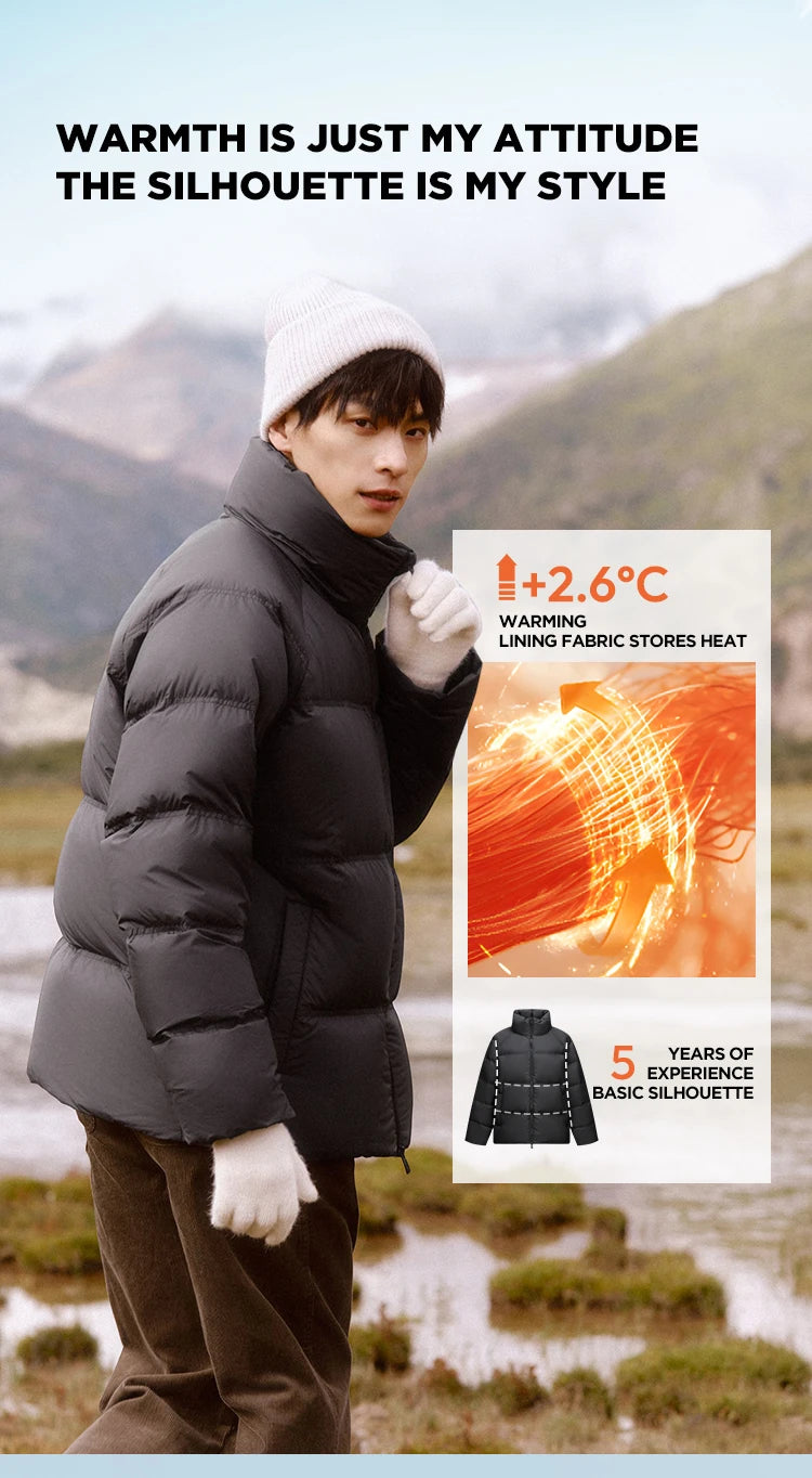 Semir Down Jacket Men Women 2026 Winter New Light Short Coat Three-Proof Thermal Puffer Coat Couple Top Trendy Down Jacket