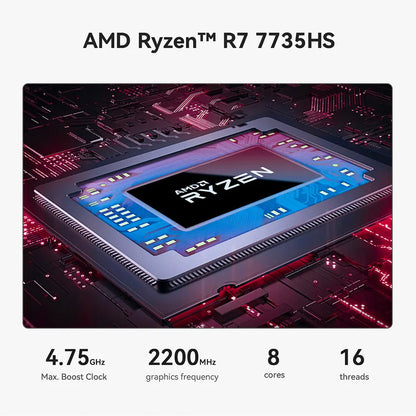 Beelink SER5 Max AMD Ryzen7 7735HS R3 3200U R5 5500U 5625U 16G RAM 500G SSDNVME Mini PC Suppor 4K Type-C Gaming Desktop Computer