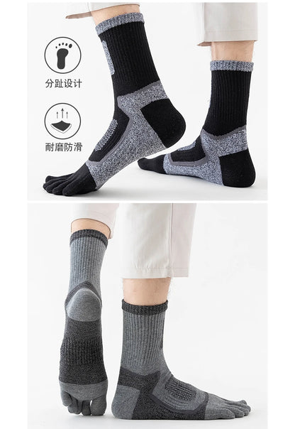 5 Pairs Toe Sport Short Socks Man Thick Compression Mesh Endurable Fitness Bike Run Outdoor Basketball Travel 5 Finger Socks