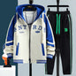 High Quality Running 2 Piece Set Hooded Jacket+Sweatpants Cardigan Long Sleeve Casual Tracksuit Men Sport Brand Clothing Suit
