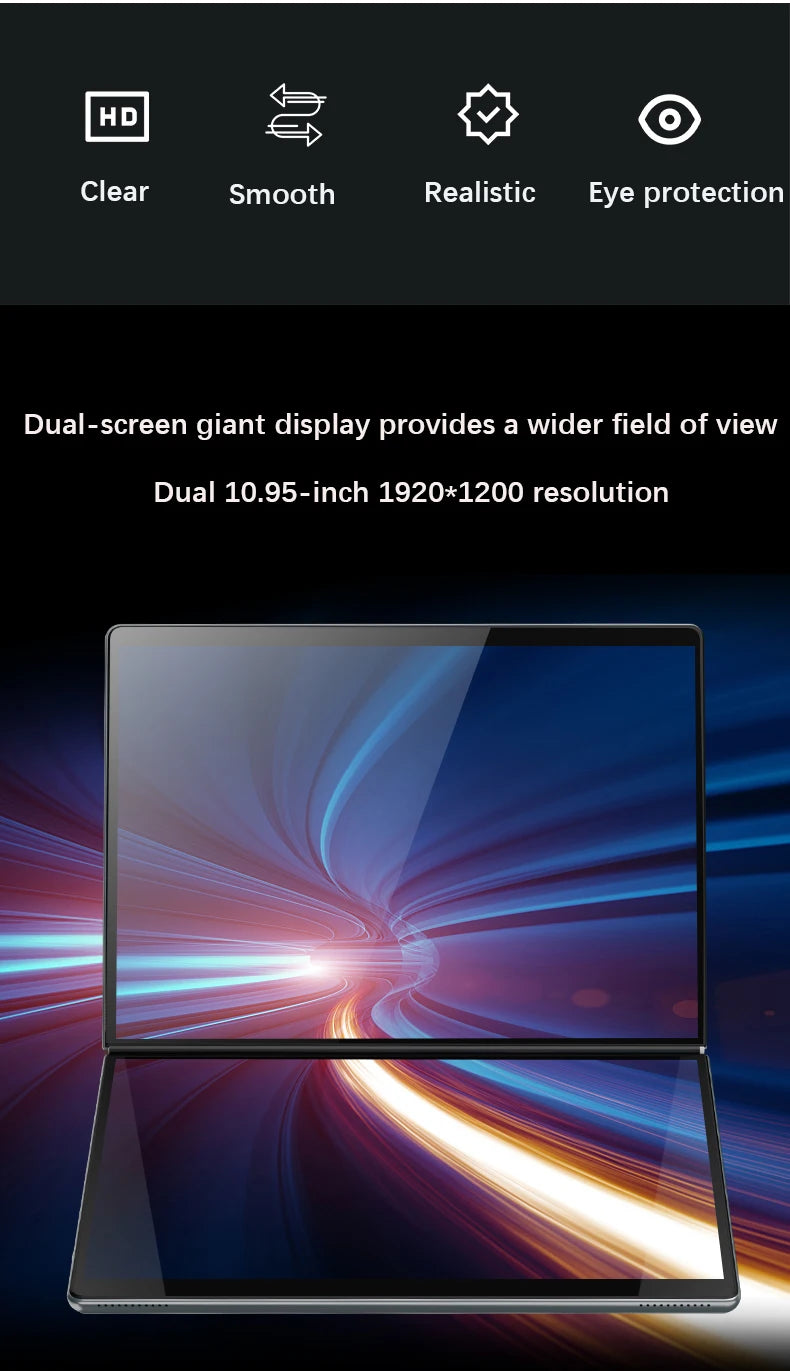 GLF-S2 10.9+10.95 Inch Dual Screen Laptop Intel I3 1215U N100 Touchscreen Notebook WIFI 6 180° Flip Win11 Laptop Tablet Computer