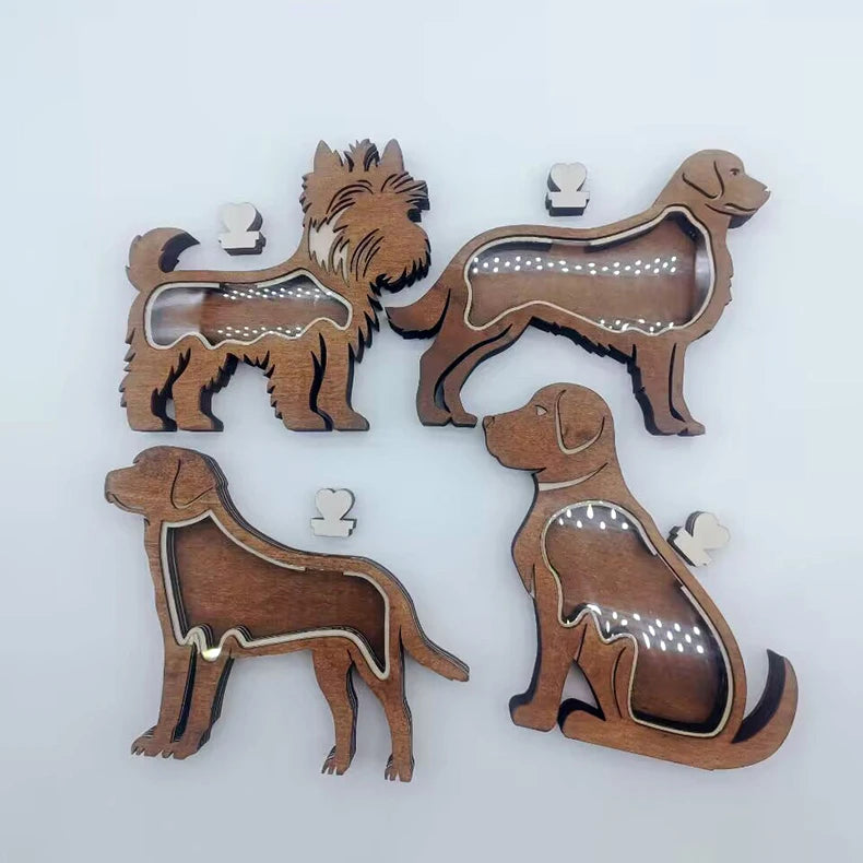 Personalized Dog Hair Memorial Box Creative Custom Name Wooden Pet Hair Keepsake Container Pet Memorial Gift for Dog Owners