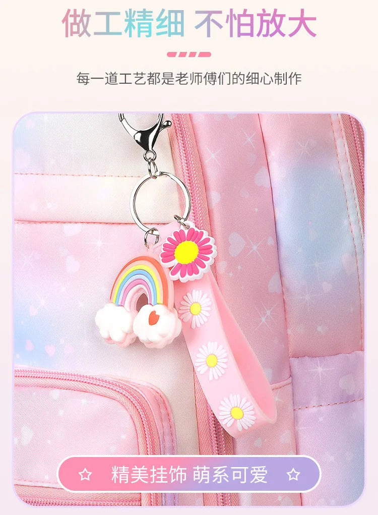 3pcs/set Kids School Backpack for Girls with Lunch Box Pencil Case Set Elementary Primary Middle High College School Bookbags