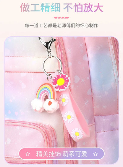 3pcs/set Kids School Backpack for Girls with Lunch Box Pencil Case Set Elementary Primary Middle High College School Bookbags