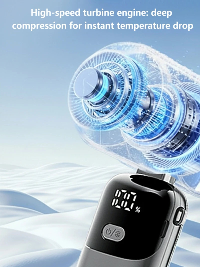 Lenovo Portable Fan Handheld Cooling Fan 100 Levels Foldable Rechargeable Strong Wind Air Cooler Digital Display Long Battery