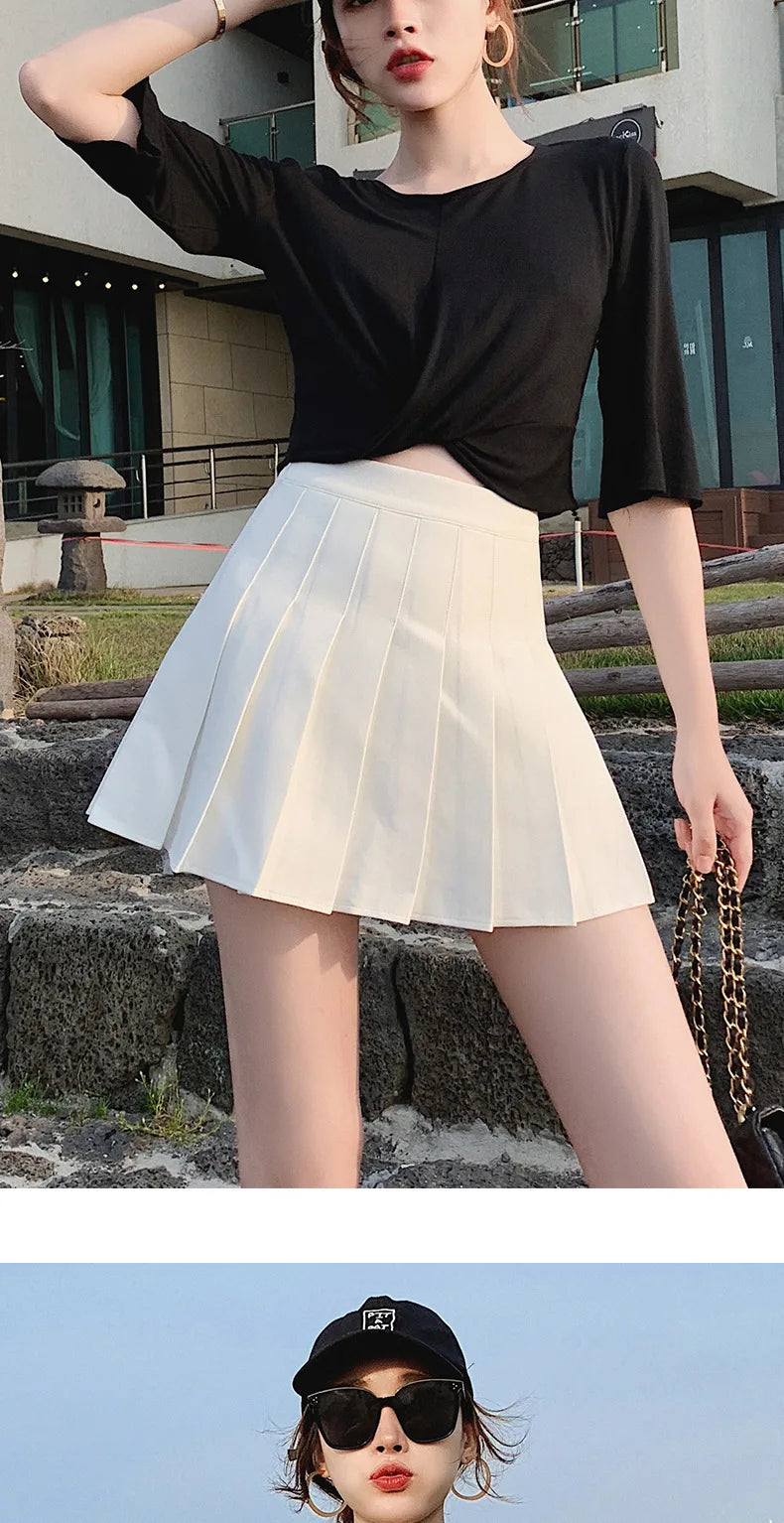 1pcs Spring Summer Womens Mini Skirts Girls Pleated Skirts Lady High Waist Cute Pink Skirt Student Short Skirt JK Uniform Skirts