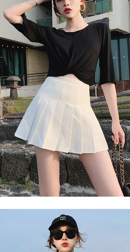 1pcs Spring Summer Womens Mini Skirts Girls Pleated Skirts Lady High Waist Cute Pink Skirt Student Short Skirt JK Uniform Skirts