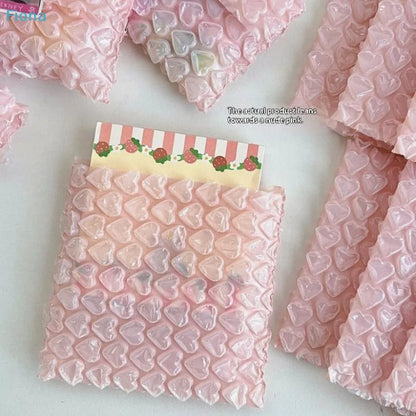 ✔Heart-Shaped Bubble Mailer Padded Envelopes,Cute Pink Bubble Wrap Shipping Bags for Small Business & Gift Packaging