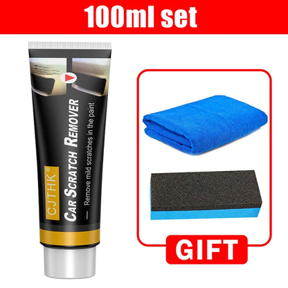 Car Scratch Remover Polishing Paste With Sponge Paint Care Restore Damaged Surface Smooth Finish For Auto Gloss