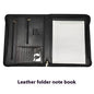 AAY-Vegan Leather Folder Zippered Closure Portfolio for Business IPad/Table and Card Interview Resume Binder
