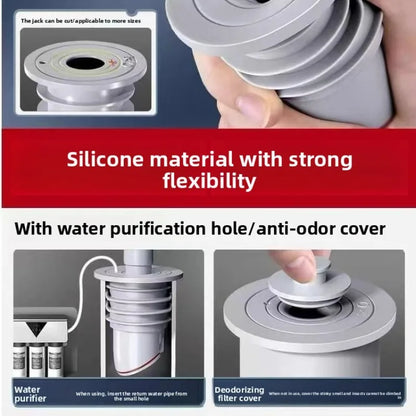 Sink Plug Sewer Pipe Sealing Ring Water Plug Floor Drain Shower Stopper Bathroom Accessories 70-75mm Silicone Drains Kitchen