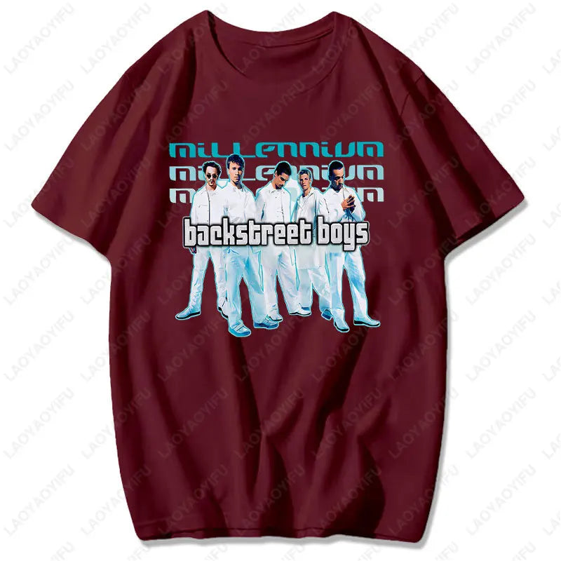 Backstreet Boys Millennium Tour Music Vintage Tshirt Men Women Hipster Popular Tops Summer Fashion Streetwear Unisex Tees Gift