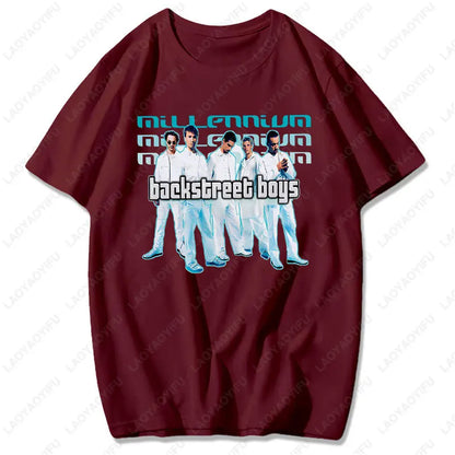 Backstreet Boys Millennium Tour Music Vintage Tshirt Men Women Hipster Popular Tops Summer Fashion Streetwear Unisex Tees Gift