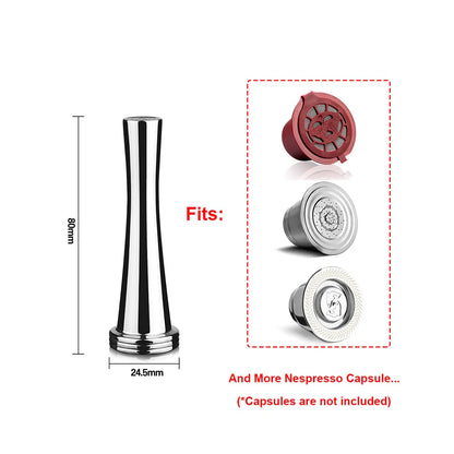 Coffee Tamper Stainless Steel Powder Hammer Pressing For Dolce Gusto Nespresso Delonghi Bocsh Capsule & Portafilter with Spoon