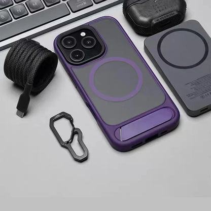 Invisible Folding Stand for Magsafe Magnetic Case For iPhone 17 Pro Max 17Pro Air Matte Skin Feel Wireless Charging Hard Cover