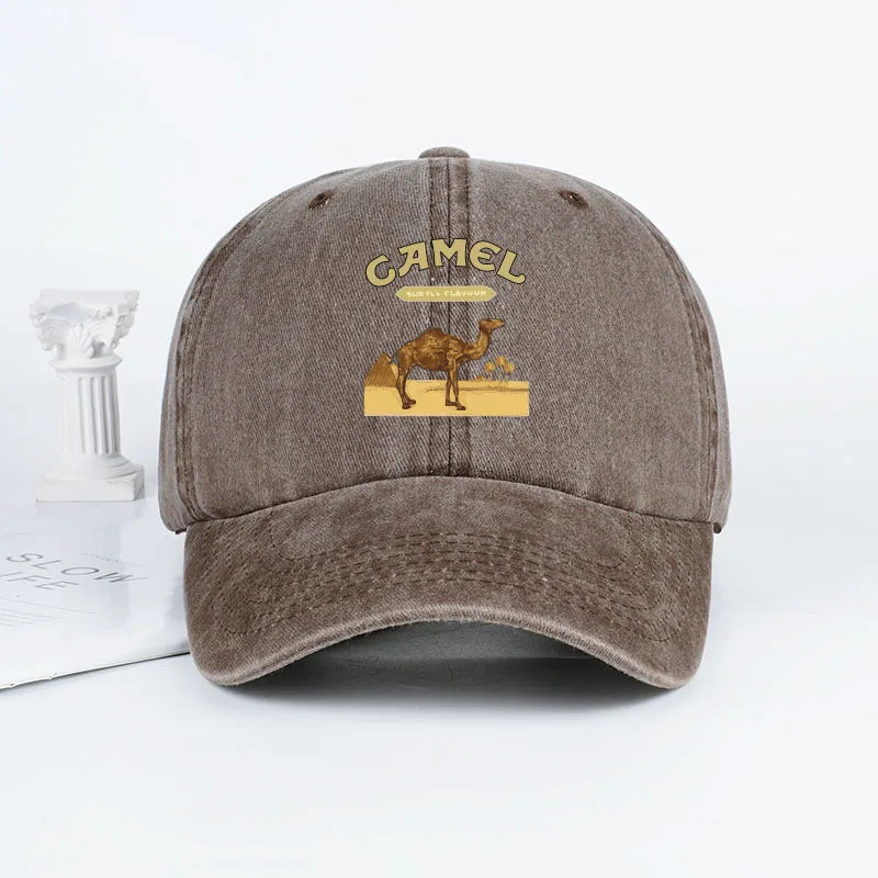 1-Piece Camel Print Baseball Cap Classic Minimalist Retro Style Breathable Soft Fabric Perfect for Work and Daily Wear Adjustabl