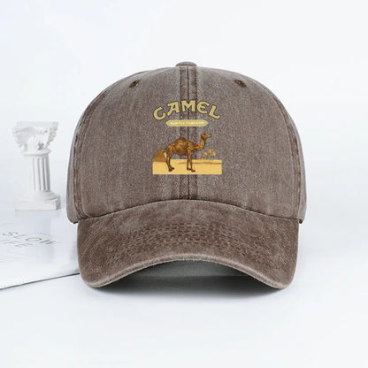 1-Piece Camel Print Baseball Cap Classic Minimalist Retro Style Breathable Soft Fabric Perfect for Work and Daily Wear Adjustabl