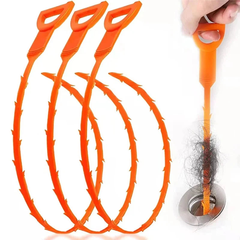 Hair Dredging Hook Sewer Unblock Tools Unblocker Pipes and Sinks Drain Clog Remover Toilet Drainage Outlet Cleaning Supplies