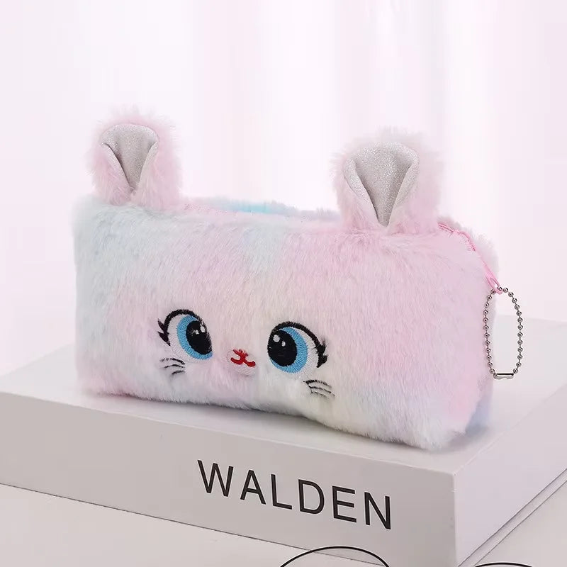 Cartoon Pencil Case Cute Cat Pencil Pouch Large Capacity Pencil Bag Stationery for Girls Kids Back to School