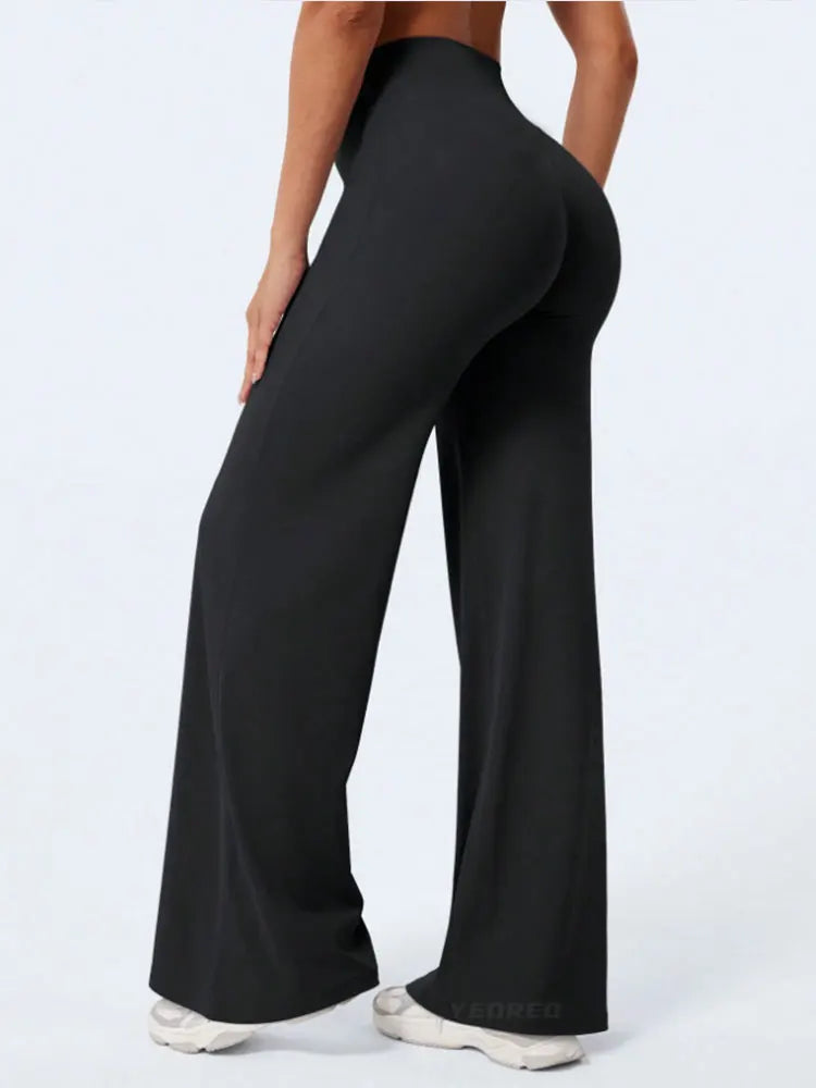 Pilates Straight Leg Yoga Pants Lightweight Soft Stretchy Wide Leg Trouser Casual Yoga And Running Sweatpants All Season Legging