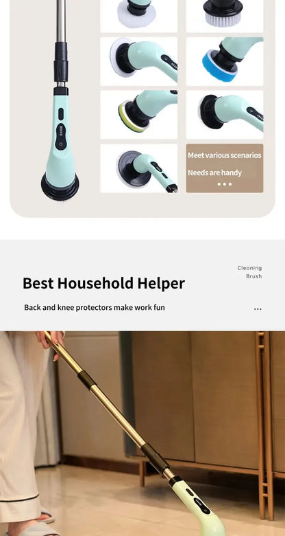 Cordless Electric Spin Scrubber For Kitchen Bathroom Toilet Tile Grout Cleaning Household Multipurpose Power Brush