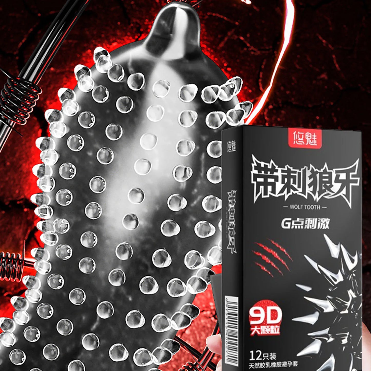 12PCS Men's Condoms Sex Toys lubricante Penis Sleeve Sex Products Vaginal Stimulation Ultra Thin Spike Condoms Adult Supplies