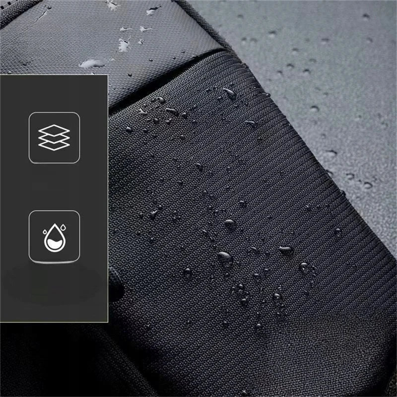 Minimalist Men Mini Sling Bag Tactical Techwear Crossbody Chest Pack Waterproof Matte Black Sport Shoulder Purse with Quick Release Buckle
