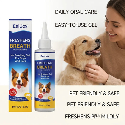 EELJOY Pet Dental Care Gel Reducing Plaque Tartar & Bad Breath Freshing Natural Formula No Brushing Gum Health Pet Oral Cleaner