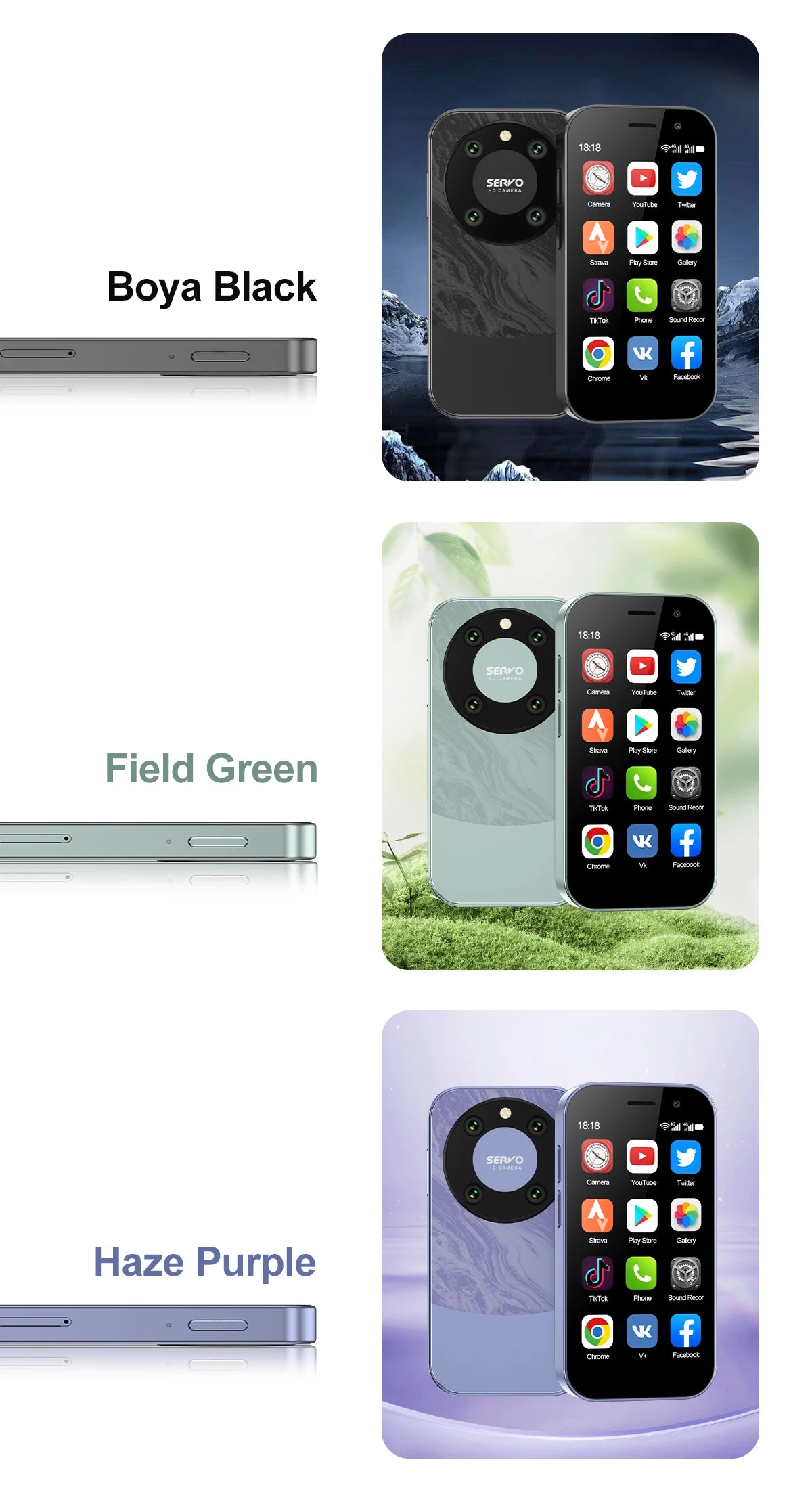 SERVO KING9000 4G LTE Mini Smartphone Android 16GB ROM Dual SIM Face Unlock Camera WiFi Play Store 3.0" Pocket Small Cellphone