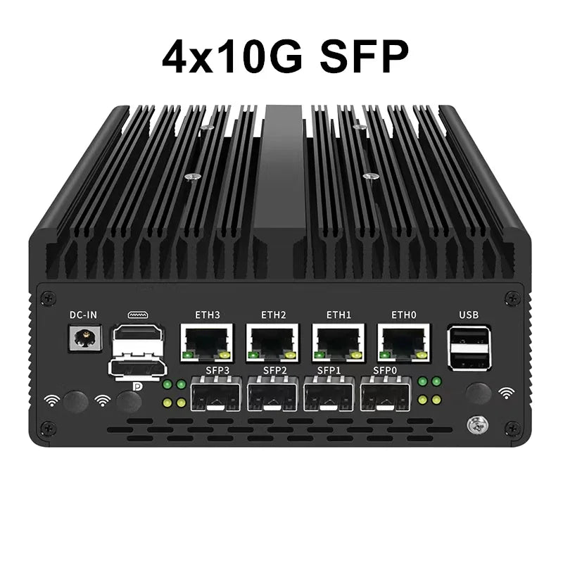 Fanless Mini PC 4*/2*10G SFP+ Intel i7 13620H 8505 Firewall 4xi226-V 2.5G 2*DDR5 NVMe Industrial Computer Server Proxmox