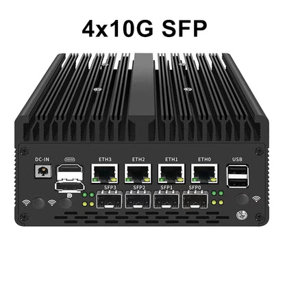 Fanless Mini PC 4*/2*10G SFP+ Intel i7 13620H 8505 Firewall 4xi226-V 2.5G 2*DDR5 NVMe Industrial Computer Server Proxmox