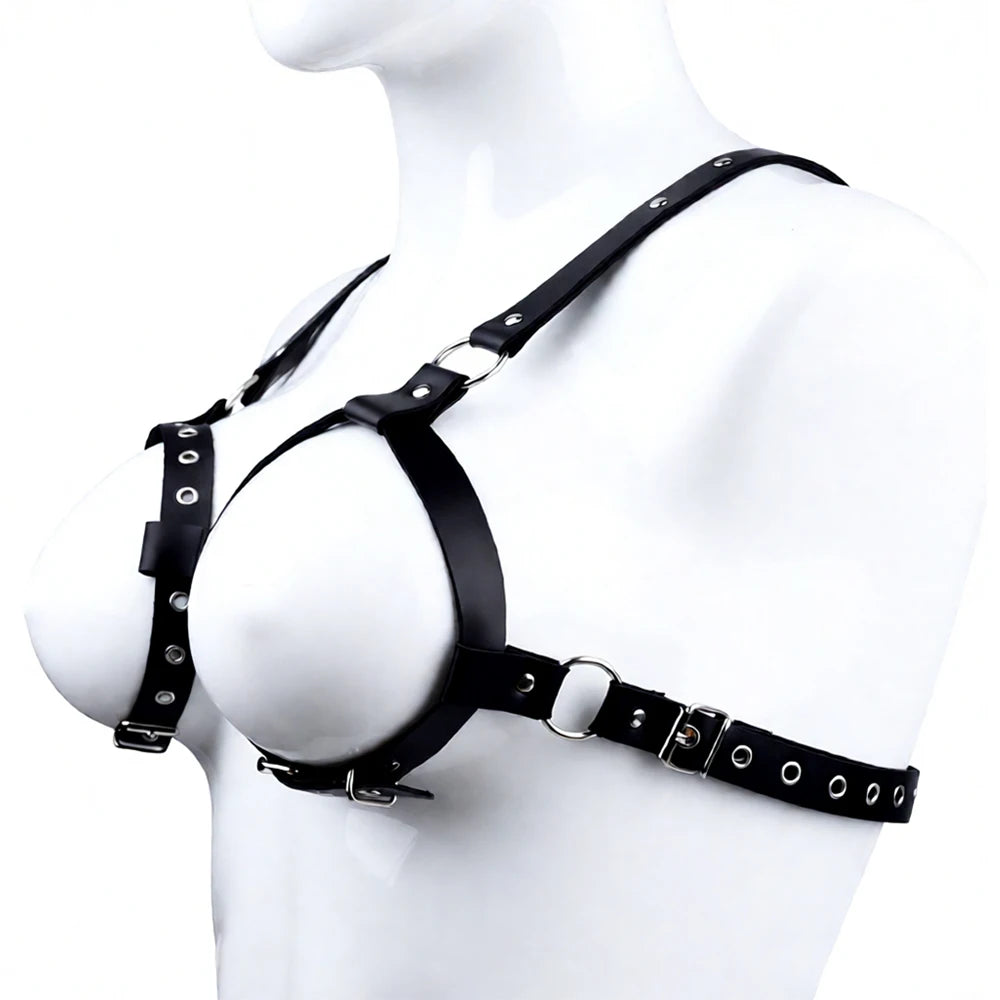 ANOSX Breast Bondage Harness Belt Sexy Exotic Clothing BDSM Bra Chest Straps Leather Bed Restraint Sex Toy Gothic Clothing ﻿