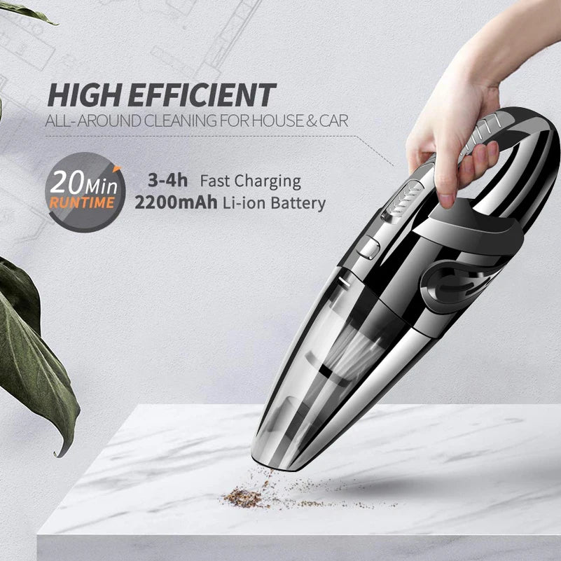 Podofo Vacuum Cordless Powerful Cyclone Suction Portable 120W Rechargeable Car Vacuum Cleaner Handheld Quick Charge
