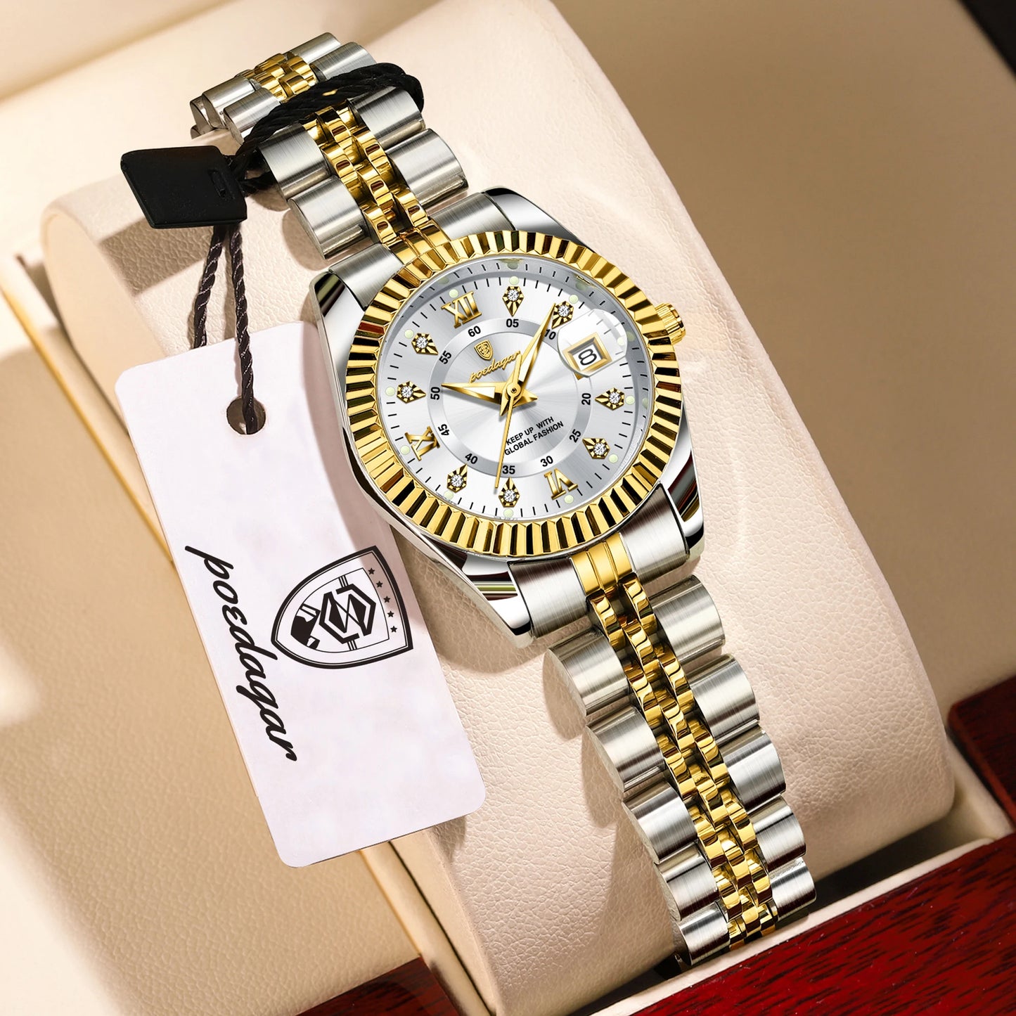 POEDAGAR Elegant Women's Watch Waterproof Luminous Date Fashion Ladies Wristwatch Stainless Steel Quartz Watches For Women Reloj