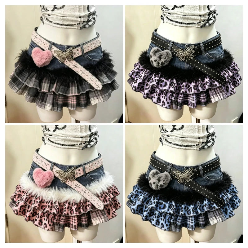Casual American Vintage Mini Skirt For Women Y2K Subculture Punk Retro Style Sexy Slim Jean Skirts Party Outfits Teen Girls 2026