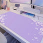 Purple Blossom Deskmat Cute, Mouse Pad Lilac Lavender Cherry Sakura Flowers, Japanese Desk Mat, Mousepad Kawaii Anime Aesthetics