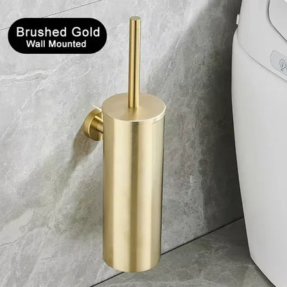 304 Stainless Steel Wall Mounted Bathroom Scrubber, Odor Proof Hanging Toilet Bowl Cleaning Brush with Holder