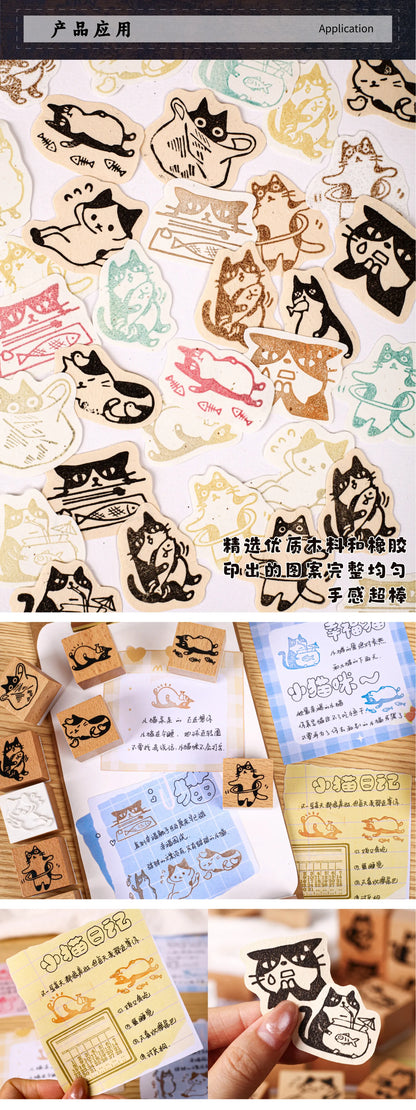 1pc Alphabet Stamps Vintage Wooden Rubber cute pet Stamp Set Stationery Seal Stamping For Card Making Planner Scrapbook