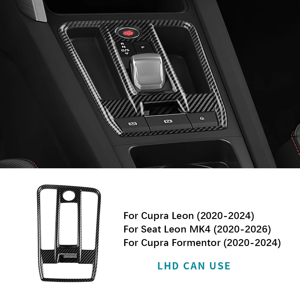 For Cupra Formentor 2020 2021 2022 2023 2024 2025 2026 Seat Leon MK4 Cupra Leon Carbon Fiber Style Automatic Car Gear ABS Trim