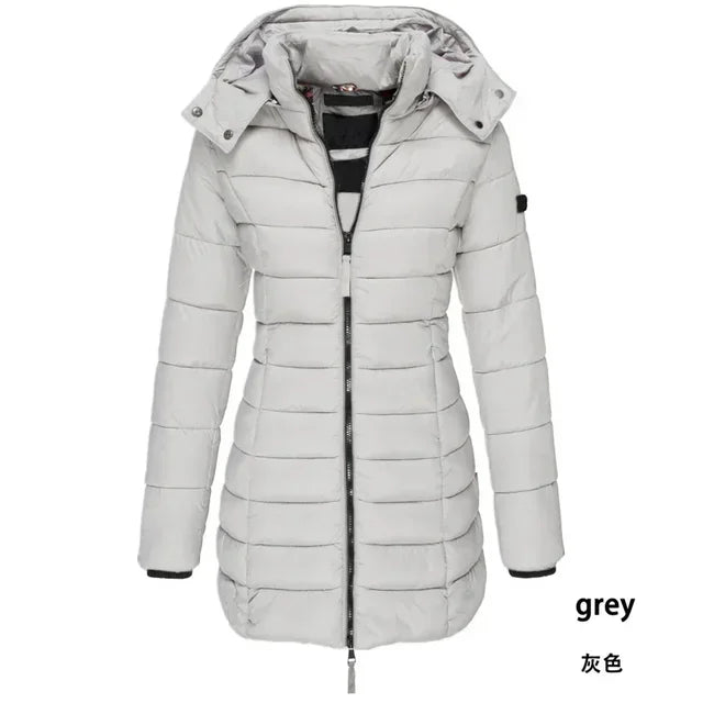 Winter Korean New Women's Cotton Padded Clothes Women's Medium Long Slim Cotton Padded Jacket Warm Down Cotton Padded Jacket