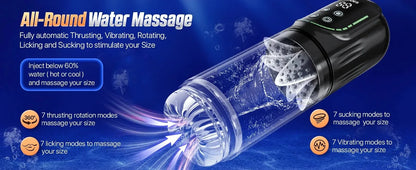 Mrgras Male Masturbator Penis Pump - Male Sex Toys for Men with Upgrade 12 S Vacuum Pump & 7 Thrusting Rotating Vibrating Sucking Licking LCD Adult Toys Mens Sex Toys Pocket Pussy Pumps & Enlargers,Pocket Pussy Mens Sex Toy B