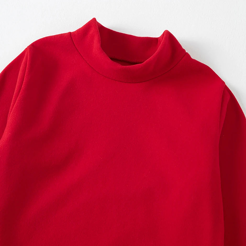 1/3/4 Pcs Children's Mid-collar Bottoming Shirt in Autumn And Winter Solid Color Joker Girls' Long sleeve T-shirt Boys' Casual S