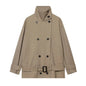 KONDALA High Street Casual Chic Women Jacket Double Breasted Stand Collar Pockets Sashes Jacket New Fashion 2026 Spring Jacket
